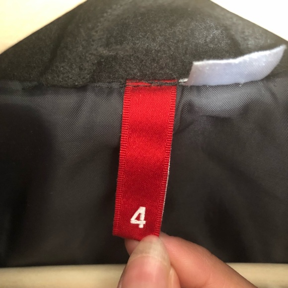 H&M Grey Double Breasted Button Up Peacoat - Picture 4 of 5